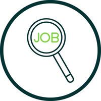 Job Search Line Circle Icon vector