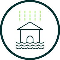 Flood Line Circle Icon vector