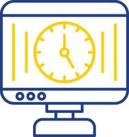 Time Management Line Two Color Icon vector