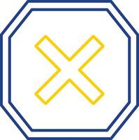 Cross Line Two Color Icon vector
