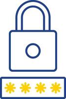 Security Pin Line Two Color Icon vector