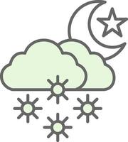 Night Snow Fillay Icon vector