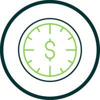 Time Is Money Line Circle Icon vector