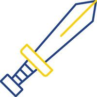 Sword Line Two Color Icon vector