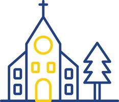 Church Line Two Color Icon vector