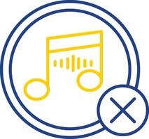 No Music Line Two Color Icon vector