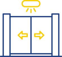 Sliding Door Line Two Color Icon vector