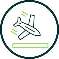 Plane Line Circle Icon vector