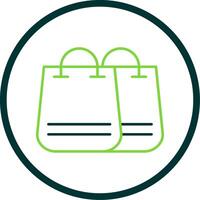 Shopping Bag Line Circle Icon vector