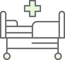 hospital cama relleno icono vector