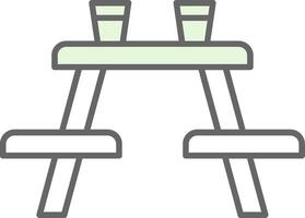 Picnic Table Fillay Icon vector