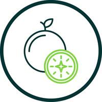 Guava Line Circle Icon vector