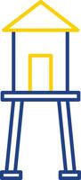Water Tower Line Two Color Icon vector