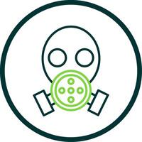 Gas Mask Line Circle Icon vector