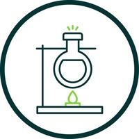 Bunsen Burner Line Circle Icon vector