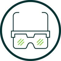Eye Protector Line Circle Icon vector