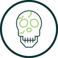 Skull Line Circle Icon vector