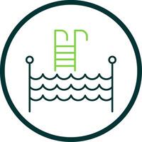 Swimming Pool Line Circle Icon vector