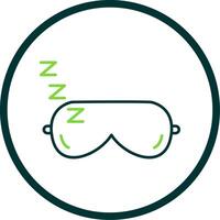 Sleeping Mask Line Circle Icon vector