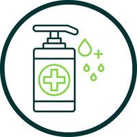 Hand Sanitizer Line Circle Icon vector
