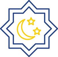 Islamic Star Line Two Color Icon vector