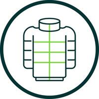 Puffer Coat Line Circle Icon vector