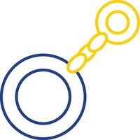 Key Chain Line Two Color Icon vector