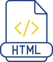 icono de dos colores de línea html vector