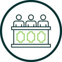 Panel of judges Line Circle Icon vector