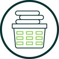 Laundry Basket Line Circle Icon vector