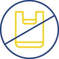 No Plastic Bag Line Two Color Icon vector