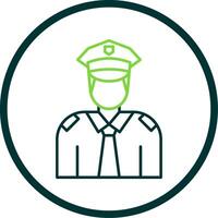 Policeman Line Circle Icon vector