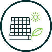 Solar Panel Line Circle Icon vector