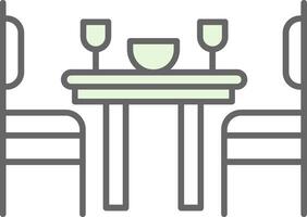 Dining Room Fillay Icon vector