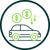 Car Loan Line Circle Icon vector