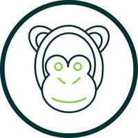 Monkey Line Circle Icon vector