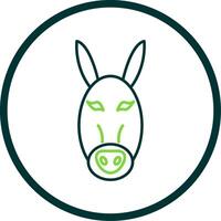 Donkey Line Circle Icon vector