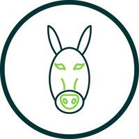 Donkey Line Circle Icon vector