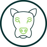 Dog Line Circle Icon vector