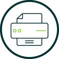 Printer Line Circle Icon vector