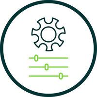 Gear Line Circle Icon vector