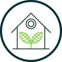 Greenhouse Line Circle Icon vector