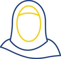 hijab línea dos color icono vector