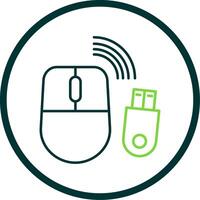 Wireless Mouse Line Circle Icon vector