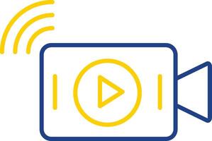 Live Stream Line Two Color Icon vector