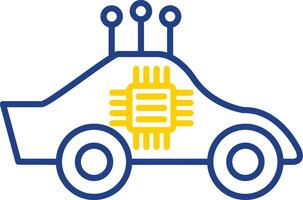 Autonomous Car Line Two Color Icon vector