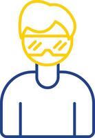 Virtual Glasses Line Two Color Icon vector