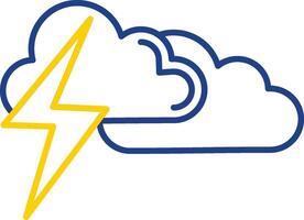 Thunder Line Two Color Icon vector