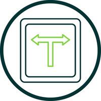 T Junction Line Circle Icon vector