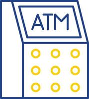 Atm Machine Line Two Color Icon vector